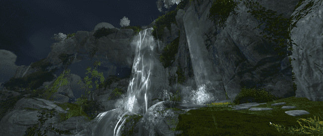 The left waterfall is in an active state while the right one is passable